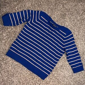 Blue and Tan Striped Women's Sweater